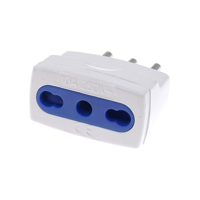 Adaptador Enchufe 10/16 Amper 250v Blanco