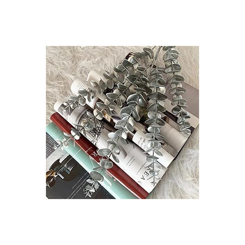 Flor Artificiales Tallos De Eucalipto De Plata Grande