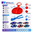 Kit Trineo Theck Nieve Lentes Molde Bola Snow Fun Azar/surtido