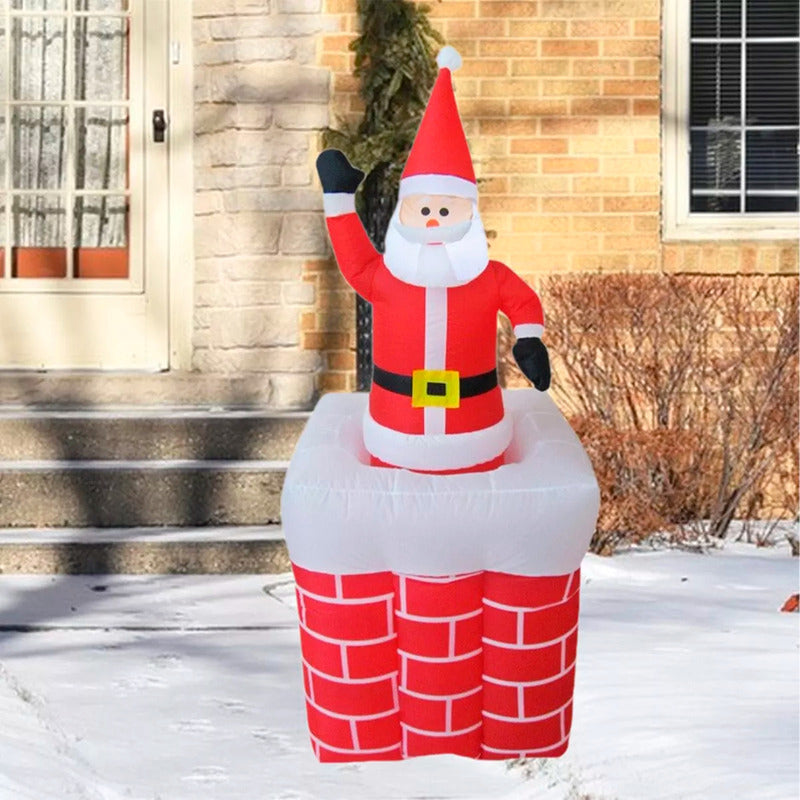 Inflable Viejo Pascuero Chimenea Decoración Navideño Grande
