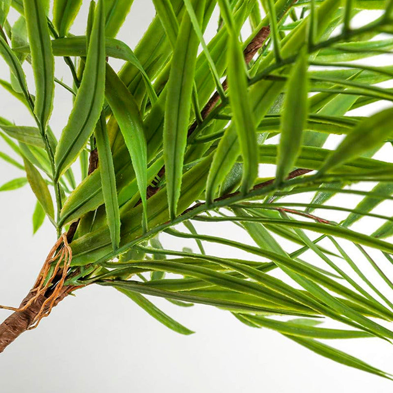 Palmera Follaje Fino Colgante Flor Artificial Vara Frondosa Color Verde