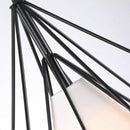 Lampara Triple De Techo Hierro Forma Diamante + Foco Negro