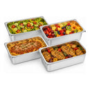 4 Bandejas Acero Inox 1/4 26.5x16.5x15cm Theck Plateado
