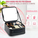 Maleta Organizadora De Maquillaje Profesional Con Espejo Led Negro