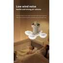 Ventilador Solar 2 En 1 Con Luz Led Plegable Camping Exterio Blanco
