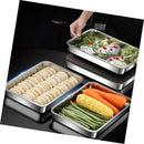 Bandeja Hermética 3.2l Acero Inoxidable Rectangular Cocina Plateado