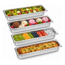 Pack 4 Bandejas Gastronómicas 1/3 15cm Theck Plateado