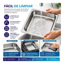 4 Bandejas Acero Inox 1/4 26.5x16.5x15cm Theck Plateado