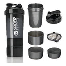Shaker Proteina Botella Fitness Mezclador Batidos Color Negro