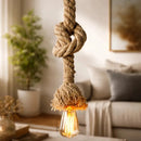 Lámpara Colgante Theck De Cuerda Náutica 90cm Soquete E27 Beige