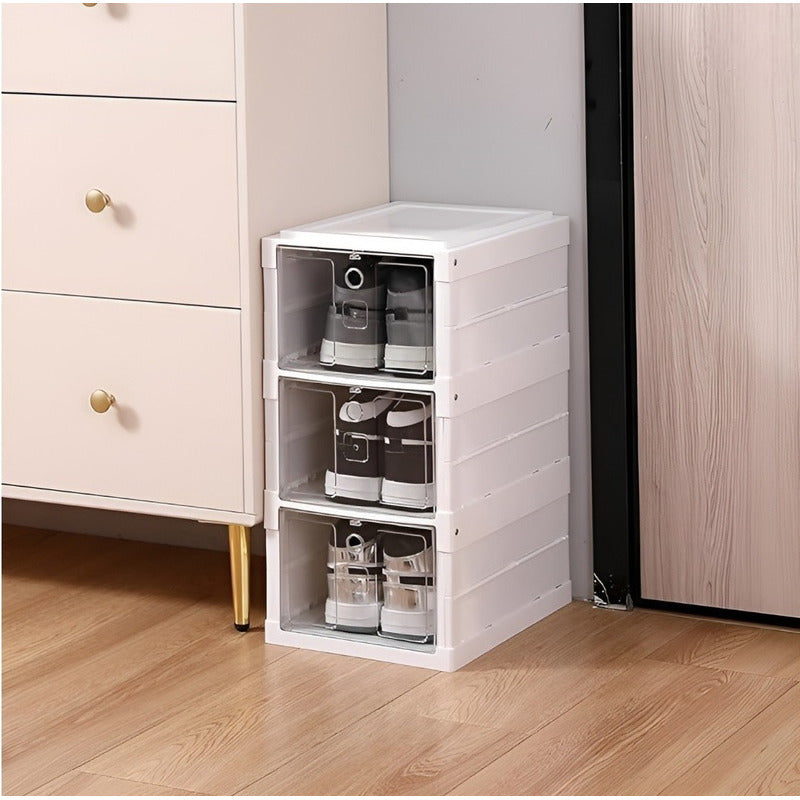 Zapatera Organizador Caja Apilable Para Zapatos 3 Niveles