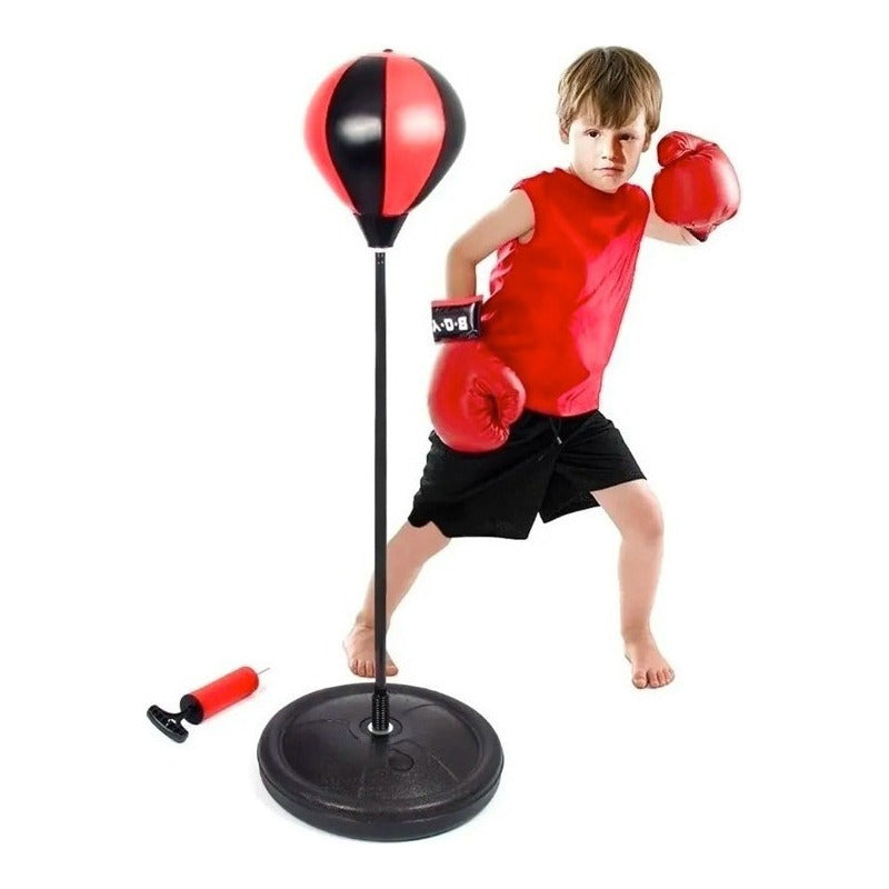 Set De Boxeo Puching Ball Niños Altura Ajustable