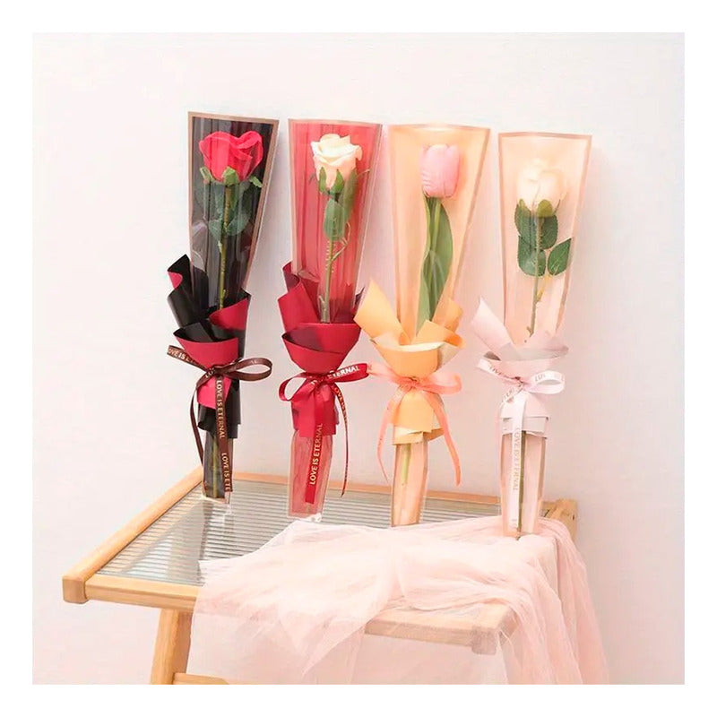 Pack 50 Und Manga Celofán Bolsa Para Flores Arreglos Floral