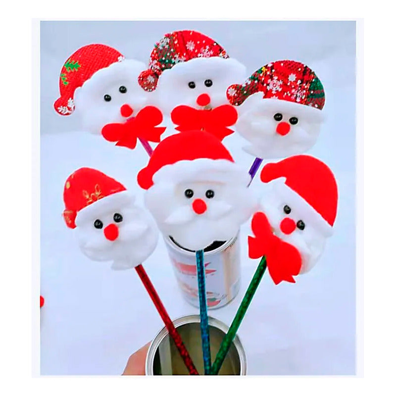 12 Lápices Diseños Navideños Surtidos Tinta