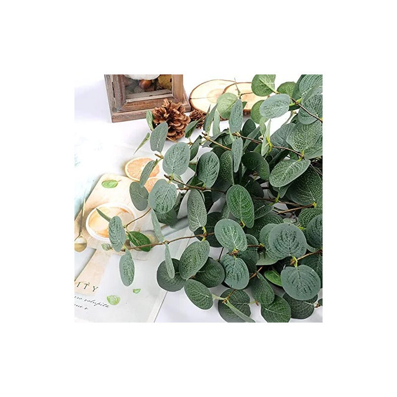 Flor Eucalipto Artificial, Real Al Tacto Vara Frondosa
