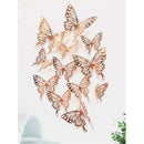 Pegatinas Mariposas 3d Hd Seduction Oro Rosa Pared 12 Unidades