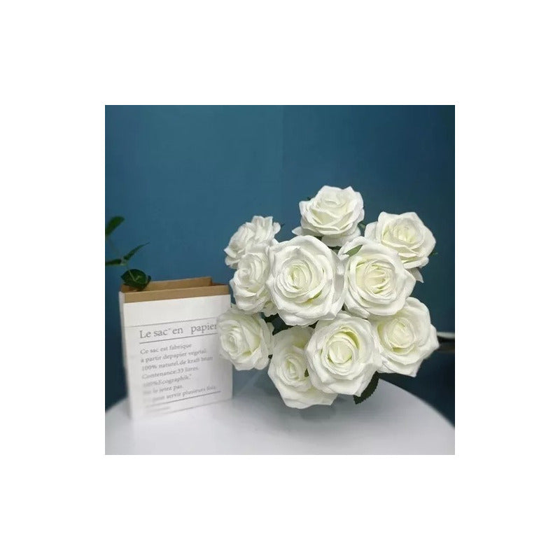 Rosas Decorativo Artificial Ramo Para Decoración Pitillo