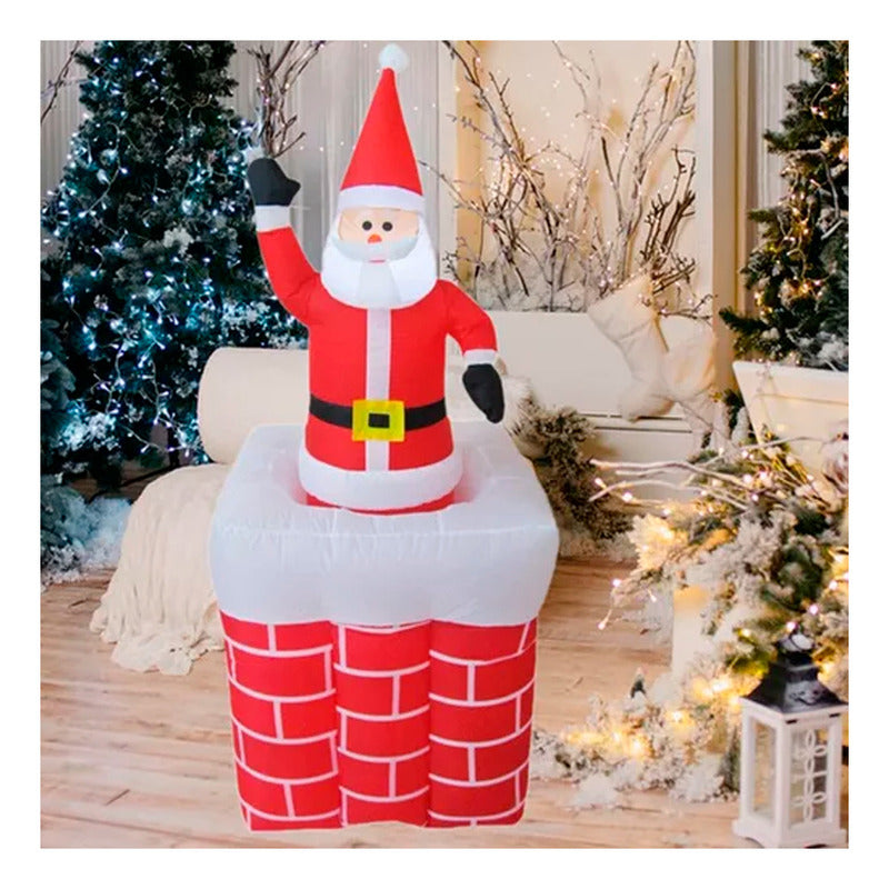 Inflable Viejo Pascuero Chimenea Decoración Navideño Grande