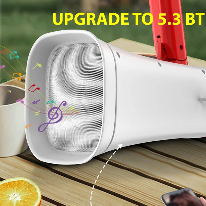 Altavoz De Megáfono Solar Portátil Inalámbrico Bt Alarma