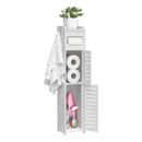 Estante Organizador Para Baño Multiuso Blanco Con Puertas
