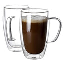 Pack 2 Tazas Doble Pared Ecodeco Vidrio Borosilicato 450ml Café Transparente