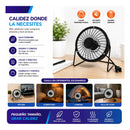 Mini Calefactor Electrico Theck 200w Portatil Bajo Consumo Negro