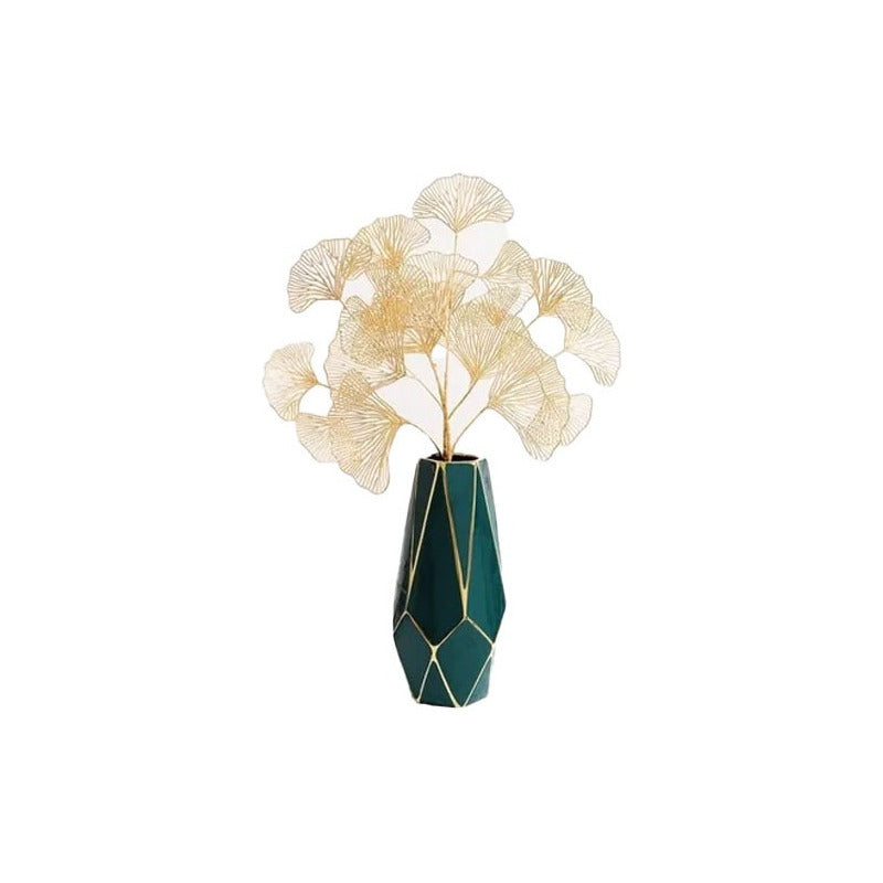 Hojas Huecas Artificiales Dorada Decorativa Vara Grande
