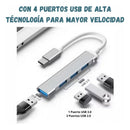 Adaptador Hub Usb Tipo C 4 Puertos Compatible Con Laptop