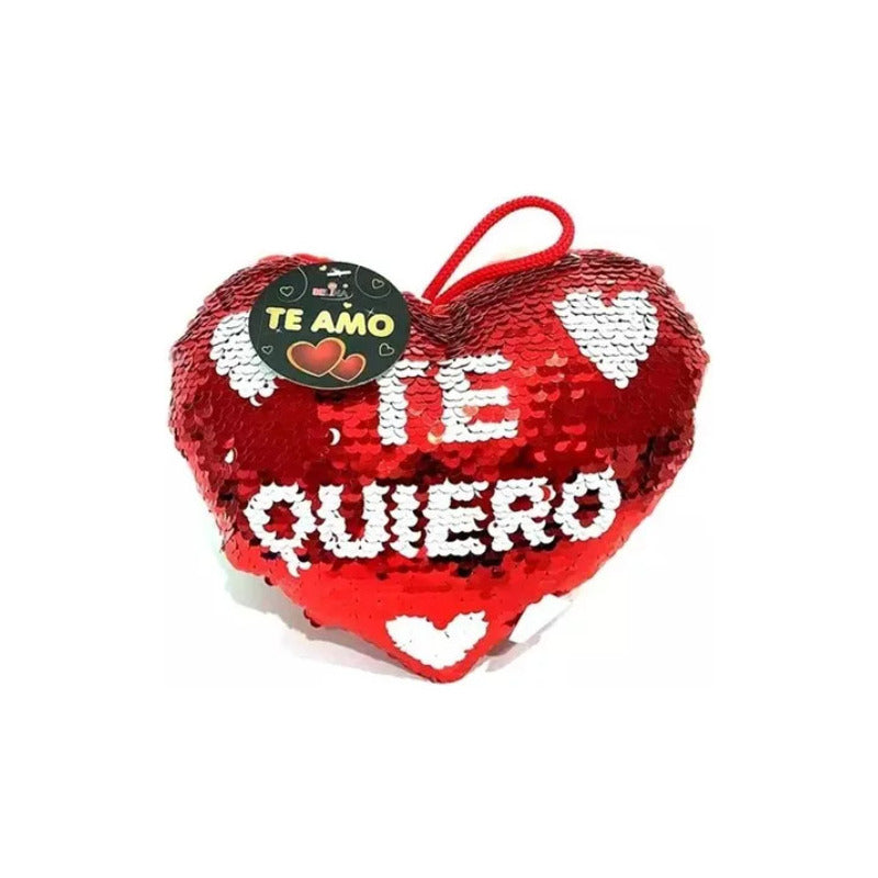 Cojín De Lentejuelas Amor Amistad Te Amo Dia Del Amor