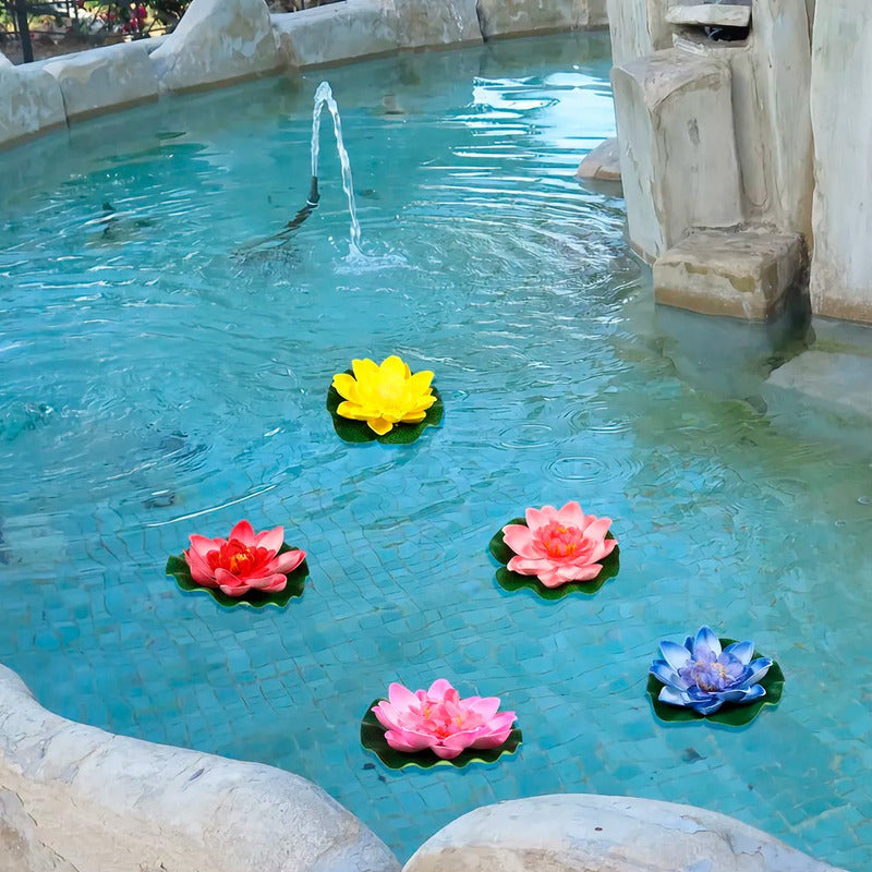 Flor De Loto Artificiales Loto Lirio Cojín Flotante