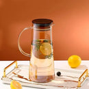 Jarra De Vidrio 1535ml Thek Con Tapa Y Manija Diseño Ámbar