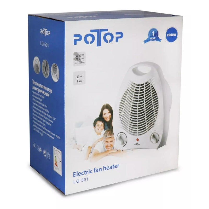 Caloventilador 1000/2000w Frio Y Calor Calo Ventilador Calefactor Potop 220v C/termostato