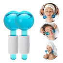 Globos De Hielo 2 Rodillos Facial Masajeadores Cristal Celeste O Rosa