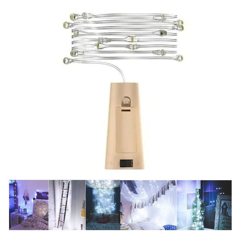 Luces Hada Corcho Alambre Micro Led Boda Decoración