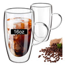 Pack 2 Tazas Doble Pared Ecodeco Vidrio Borosilicato 450ml Café Transparente