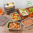 X3 Recipientes Herméticos Acero Inoxidable 1.9l Cocina Plateado