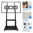 Base Móvil Para Tv Con Repisa Vesa Hasta 80 Kg Negro