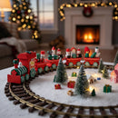 Tren Decorativo Navideño Miniatura 31cm Rojo Verde Thek