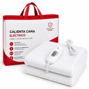 Calienta Cama Eléctrico Ecodeco 2 Plazas Polar Térmico Con 2 Niveles De Temperatura Protección Sobrecalentamiento Bajo Consumo Suave Cómodo Para Invierno Cubre Colchón Blanco Liso