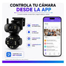 Cámara Wifi Ptz Theck Doble Lente Ia 2mp Visión Nocturna Negro