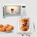 4 Tazas Doble Pared Borosilicato 250ml Pocillo Térmico Café Transparente