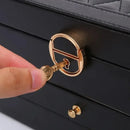 Joyero Organizador 3 Niveles Theck Con Cajones Y Espejo Lujo Negro