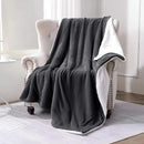 Frazada Chiporro Sherpa 200x230cm 2kg Polar Invierno Liso Gris Oscuro 200 Cm X 230 Cm