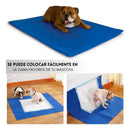 Manta Gel Frío Fría Para Mascotas Md:50x65 Cm Perro Gato Color Azul Azul Marino Rectangular