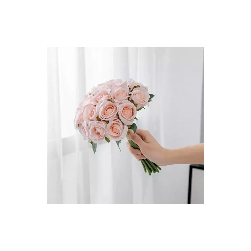 Rosas Decorativo Artificial Ramo Para Decoración Pitillo