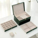 Joyero Organizador 3 Niveles Theck Con Cajones Y Espejo Lujo Verde