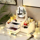 Organizador De Maquillaje Con Espejo Y Cajones Blanco