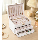 Joyero Organizador 3 Niveles Theck Con Cajones Y Espejo Lujo Blanco