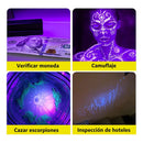 Linterna Uv Recargable Lámpara Ultravioleta Billetes Falsos Negro