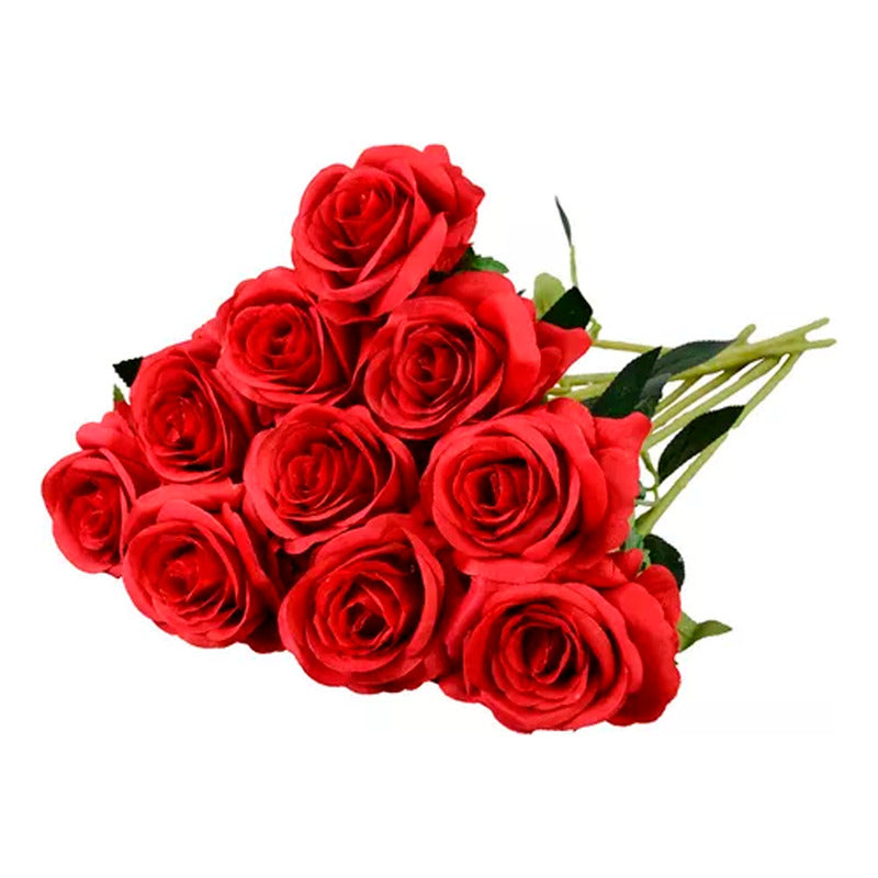 Ramo De Rosas Artificiales Flores Decoración Pitillo 4